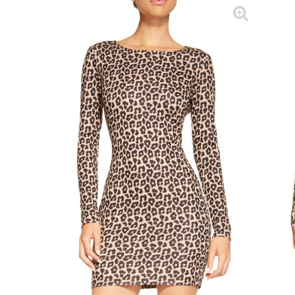 Leopard long sleeve dress